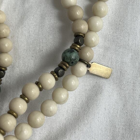 Lovepray Semiprecious Stone Turquoise or Green and Ivory colors jasper? Necklace - Picture 7 of 8